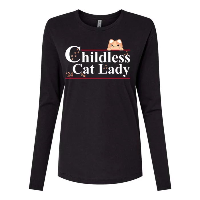 Childless Cat Lady 2024 Kamala Harris Election Womens Cotton Relaxed Long Sleeve T-Shirt