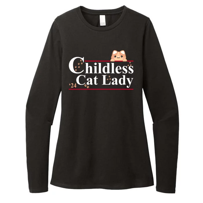 Childless Cat Lady 2024 Kamala Harris Election Womens CVC Long Sleeve Shirt