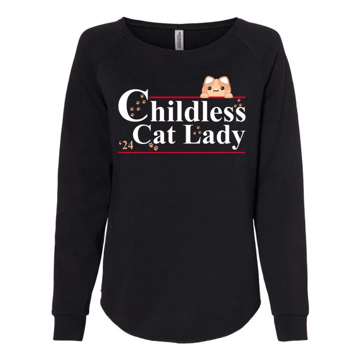 Childless Cat Lady 2024 Kamala Harris Election Womens California Wash Sweatshirt