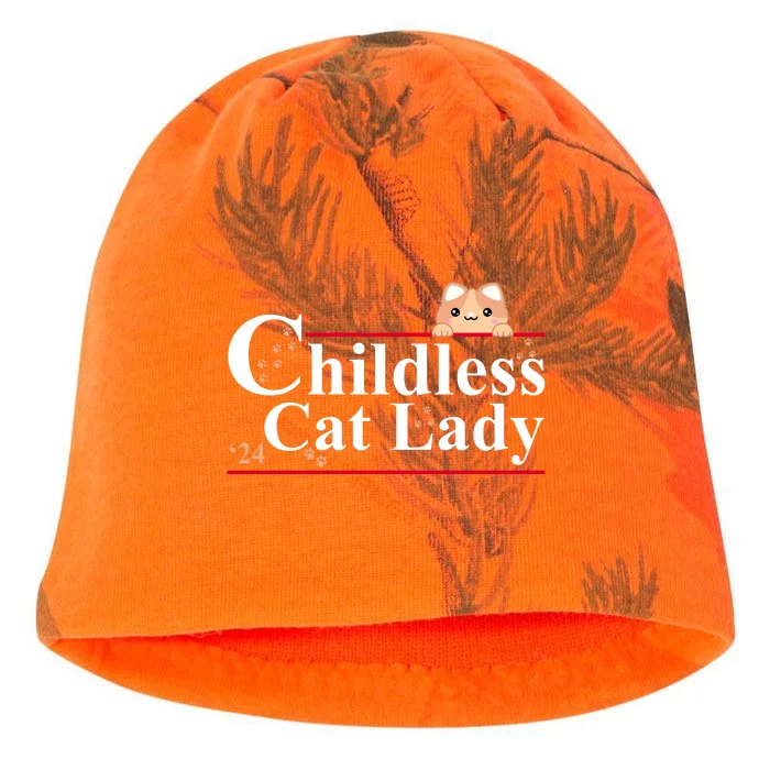 Childless Cat Lady 2024 Kamala Harris Election Kati - Camo Knit Beanie