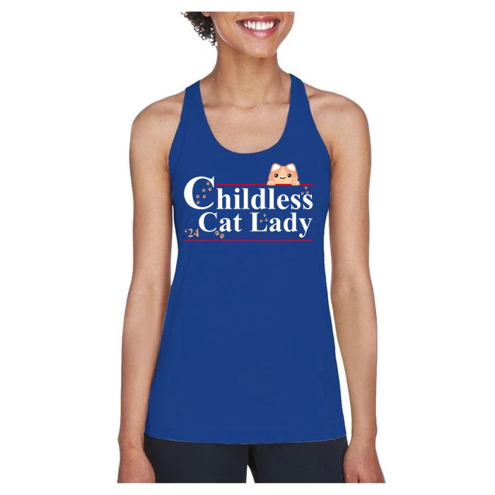 Childless Cat Lady 2024 Kamala Harris Election Women's Racerback Tank