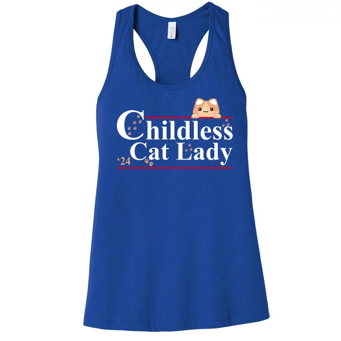 Childless Cat Lady 2024 Kamala Harris Election Women's Racerback Tank