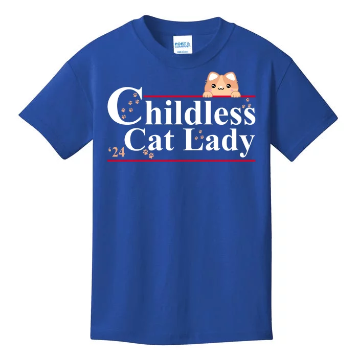 Childless Cat Lady 2024 Kamala Harris Election Kids T-Shirt