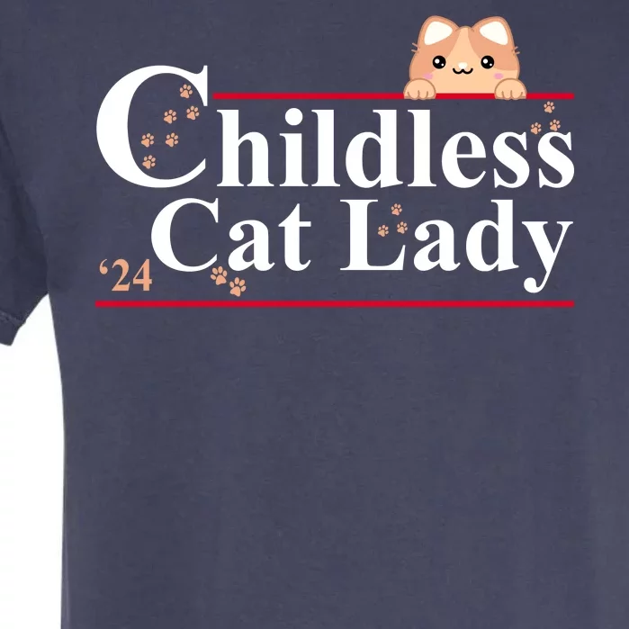 Childless Cat Lady 2024 Kamala Harris Election Garment-Dyed Heavyweight T-Shirt