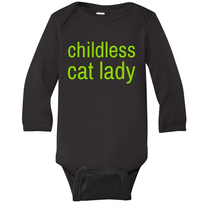 Childless Cat Lady Funny Vote 2024 Baby Long Sleeve Bodysuit