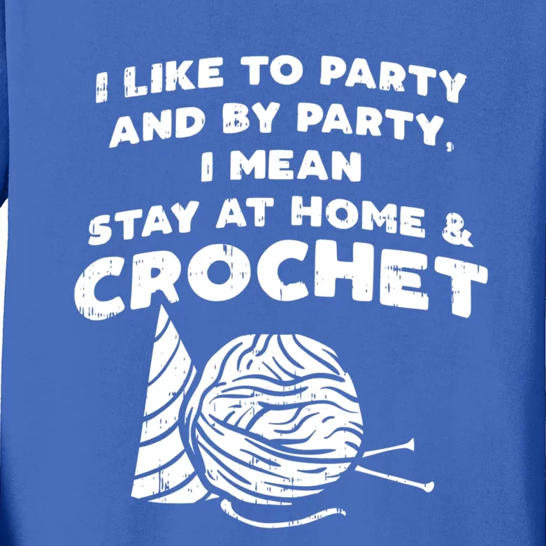 Crocheting Crochet Lover Crochet Yarn Crochet Gift Kids Long Sleeve Shirt