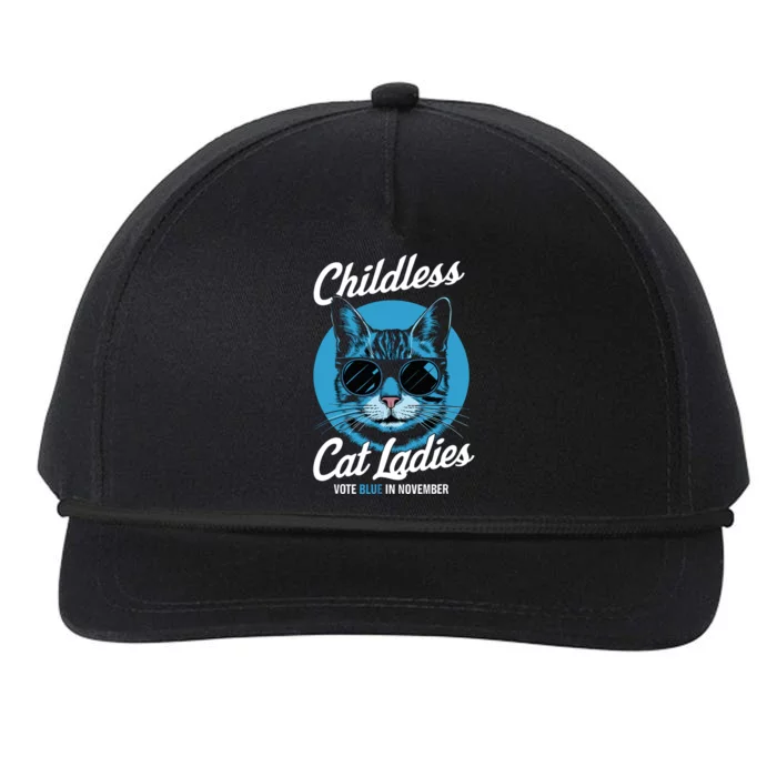 Childless Cat Ladies Vote Blue In November Democrats Liberal Snapback Five-Panel Rope Hat