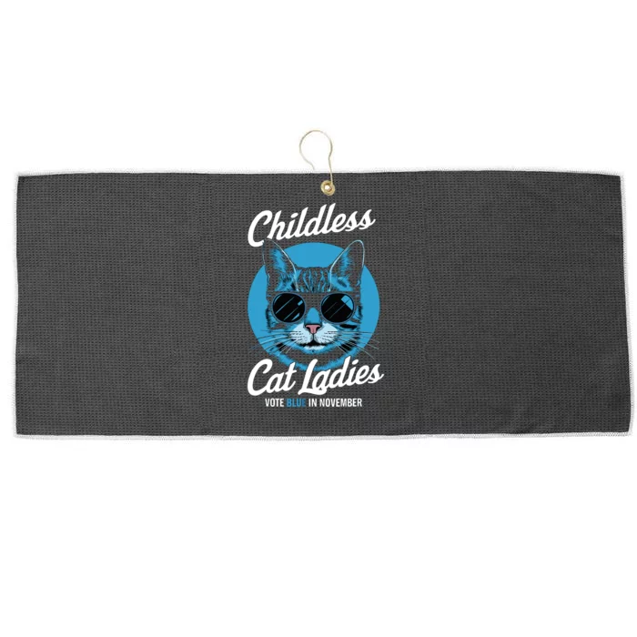 Childless Cat Ladies Vote Blue In November Democrats Liberal Large Microfiber Waffle Golf Towel