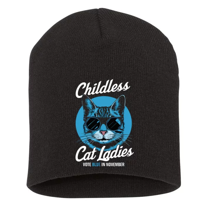 Childless Cat Ladies Vote Blue In November Democrats Liberal Short Acrylic Beanie