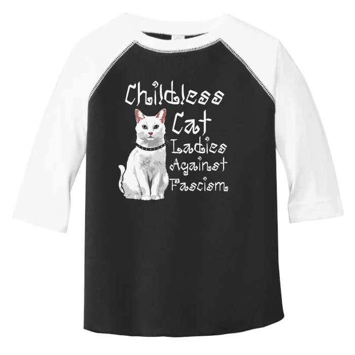 Childless Cat Ladies Against Fascism White Lady Cat Toddler Fine Jersey T-Shirt