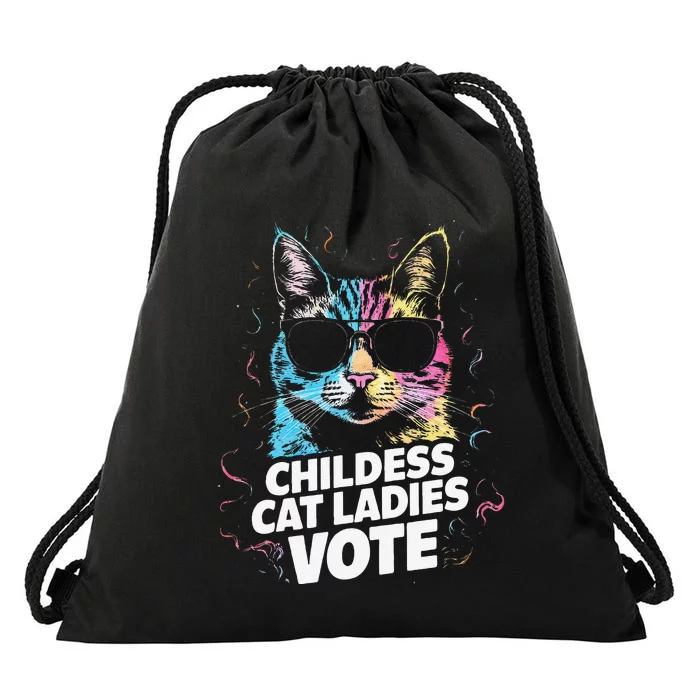 Childless Cat Ladies Vote Drawstring Bag