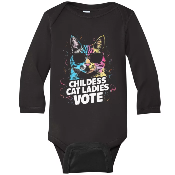 Childless Cat Ladies Vote Baby Long Sleeve Bodysuit