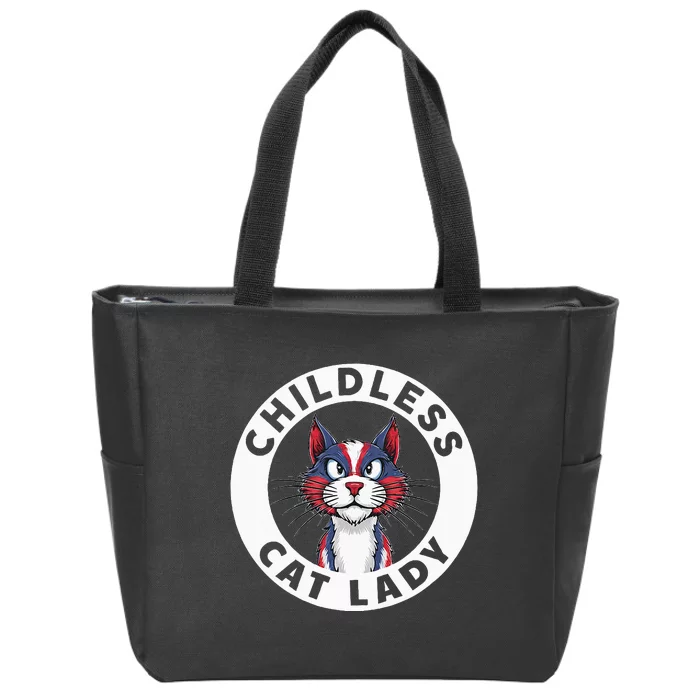 Childless Cat Lady Election Vote 2024 Patriotic Zip Tote Bag