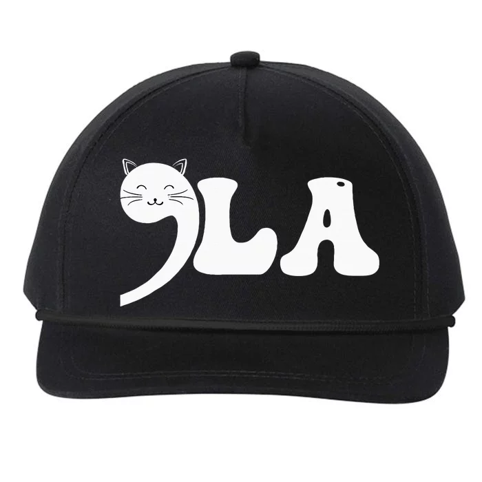 Cat Comma La Kamala Harris For President 2024 Snapback Five-Panel Rope Hat