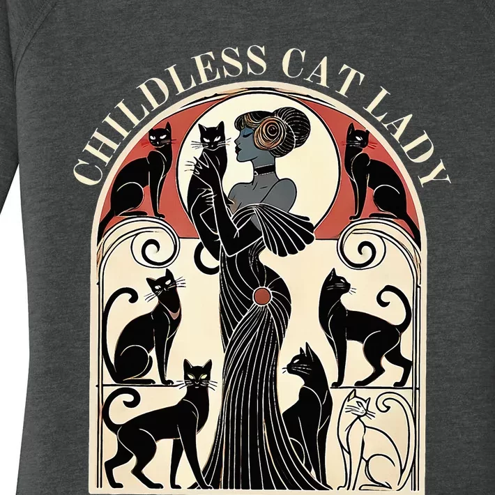 Childless Cat Ladies Cat Karma Retro Funny Women's Perfect Tri Tunic Long Sleeve Shirt