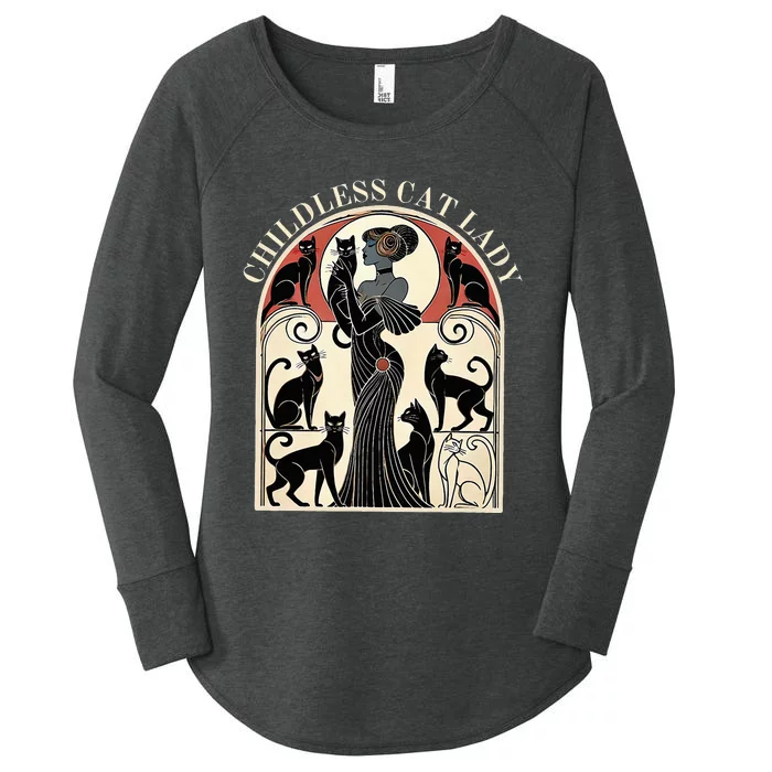 Childless Cat Ladies Cat Karma Retro Funny Women's Perfect Tri Tunic Long Sleeve Shirt