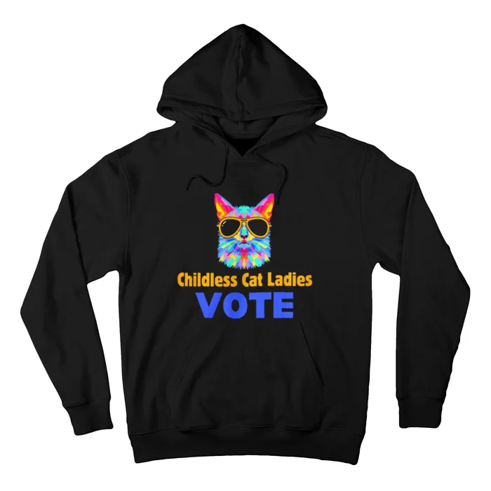 Childless Cat Ladies Vote Blue Hoodie