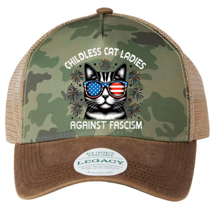 Childless Cat Ladies Against Fascism  Vote For Kamala Legacy Tie Dye Trucker Hat