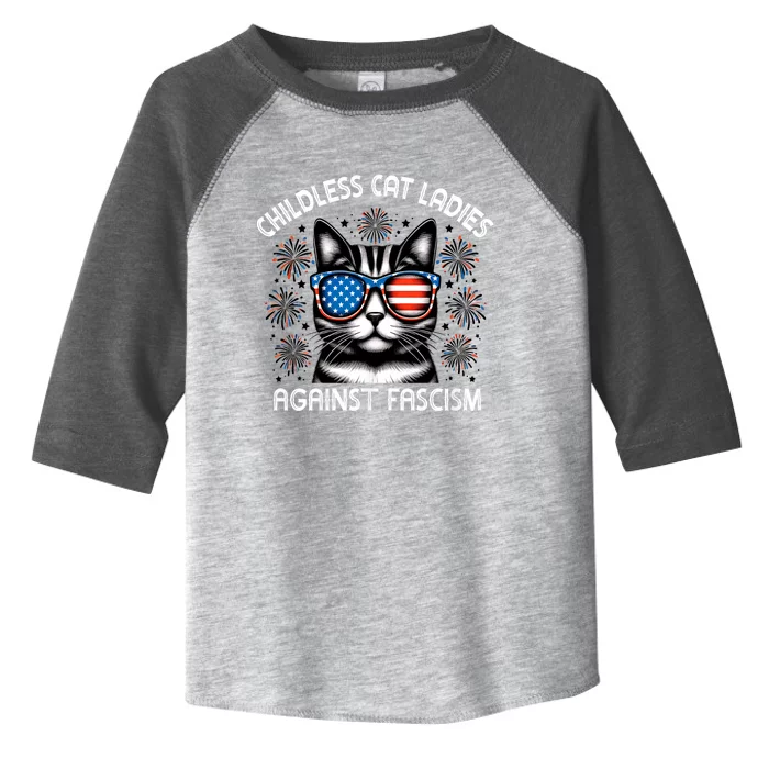 Childless Cat Ladies Against Fascism  Vote For Kamala Toddler Fine Jersey T-Shirt