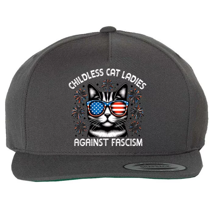 Childless Cat Ladies Against Fascism  Vote For Kamala Wool Snapback Cap