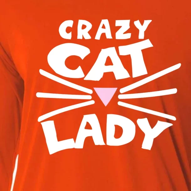 Crazy Cat Lady Long Funny Gift Cute Cat Gift Cooling Performance Long Sleeve Crew