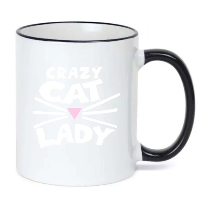 Crazy Cat Lady Long Funny Gift Cute Cat Gift Black Color Changing Mug