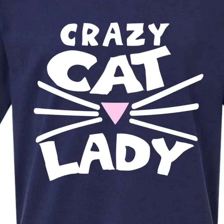 Crazy Cat Lady Long Funny Gift Cute Cat Gift Sueded Cloud Jersey T-Shirt