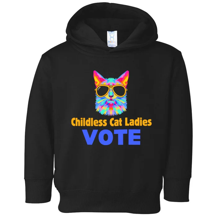 Childless Cat Ladies Vote Blue Toddler Hoodie