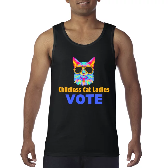 Childless Cat Ladies Vote Blue Tank Top