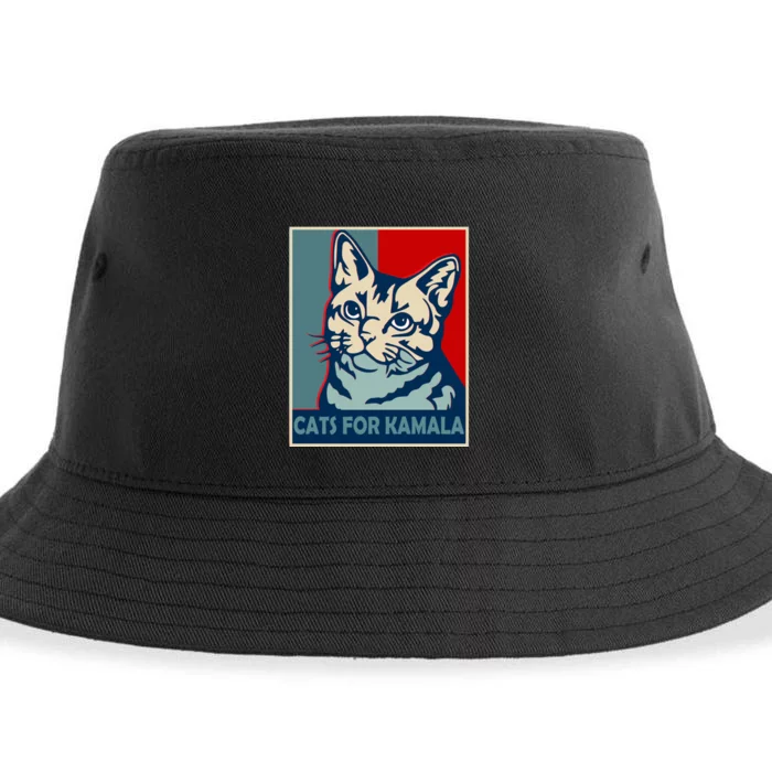 Childless Cat Lady Is Voting Kamala Harris Funny Cats For Kamala President Sustainable Bucket Hat