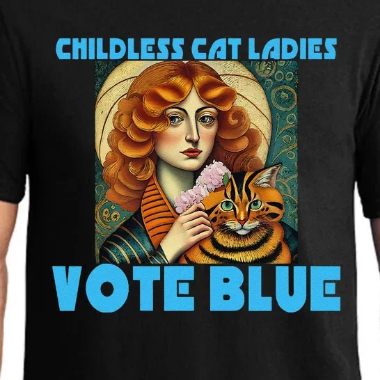 Childless Cat Ladies Vote Blue Pajama Set