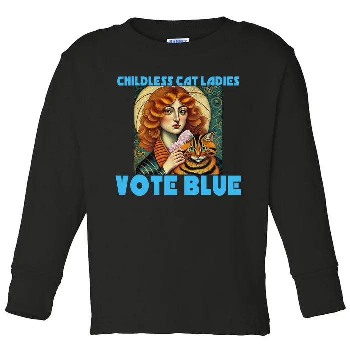 Childless Cat Ladies Vote Blue Toddler Long Sleeve Shirt