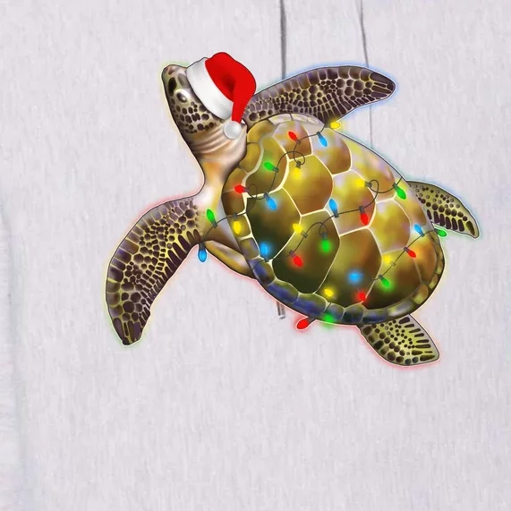 Cute Christmas Lights Santa Sea Turtle Premium Hoodie