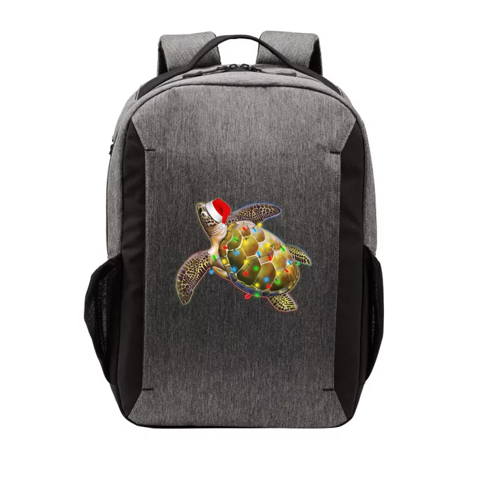 Cute Christmas Lights Santa Sea Turtle Vector Backpack