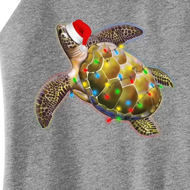 Cute Christmas Lights Santa Sea Turtle Women’s Perfect Tri Rocker Tank