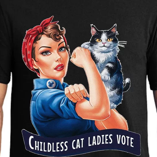 Childless Cat Ladies Vote Rosie The Riveter Pajama Set