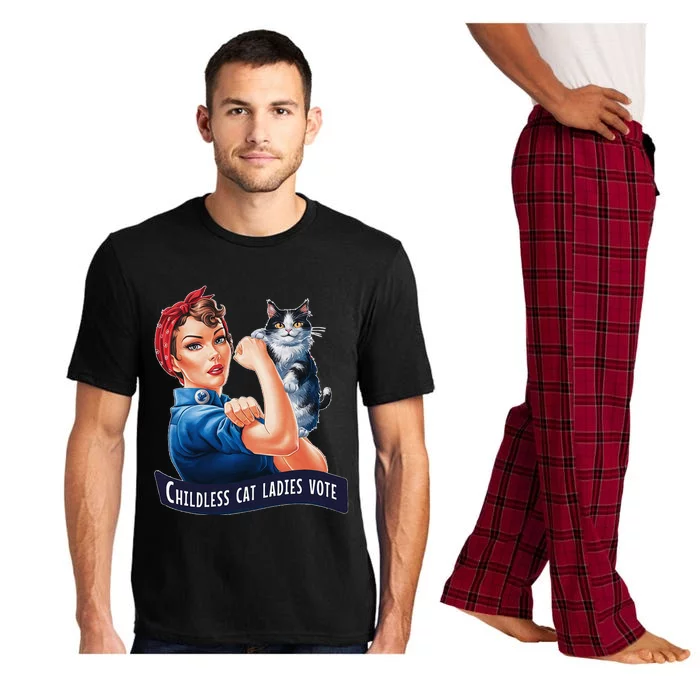 Childless Cat Ladies Vote Rosie The Riveter Pajama Set