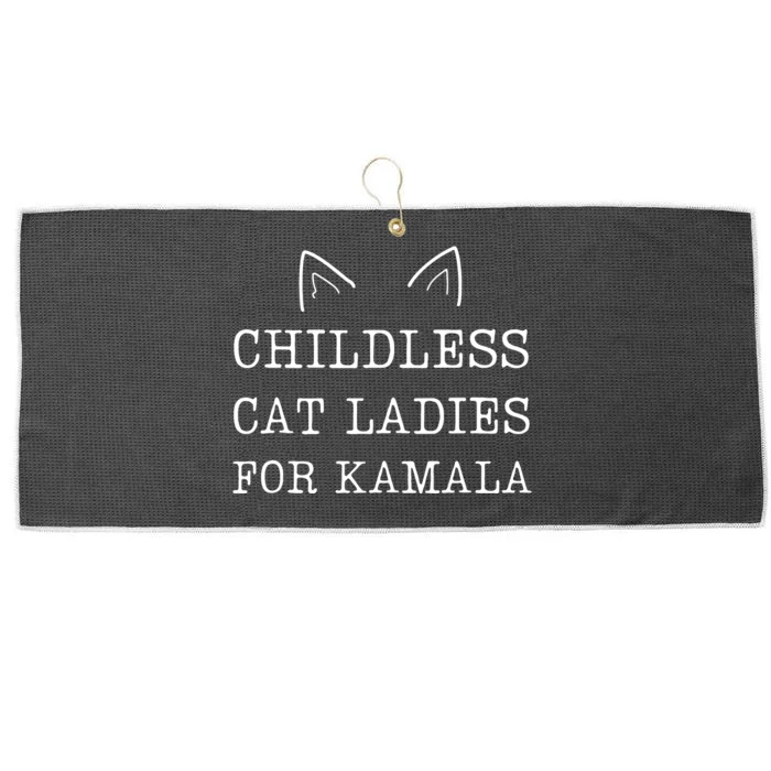 Childless Cat Ladies For Kamala 2024 Large Microfiber Waffle Golf Towel