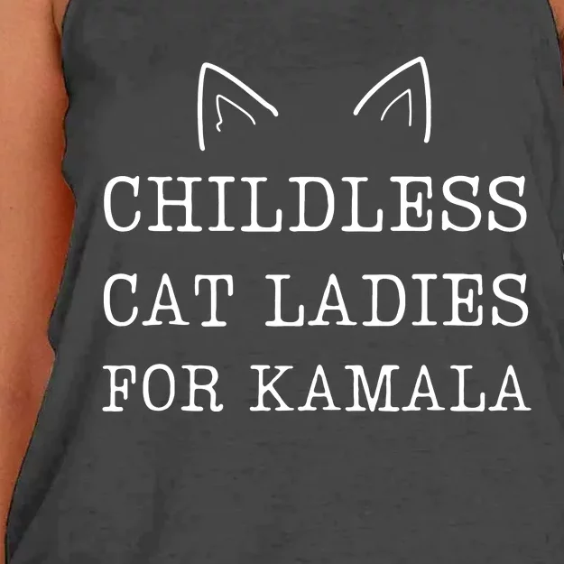 Childless Cat Ladies For Kamala 2024 Women's Knotted Racerback Tank