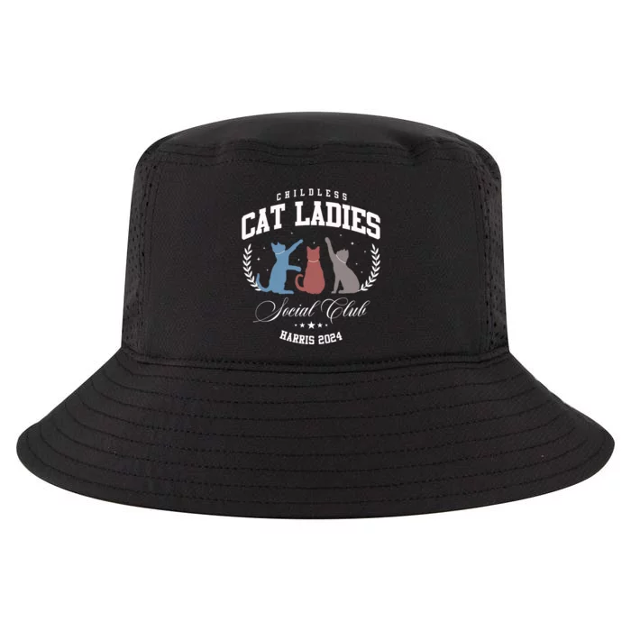 Childless Cat Lady Harris 2024 Cool Comfort Performance Bucket Hat