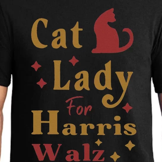 Childless Cat Lady For Kamala Harris Tim Walz Waltz 2024 Pajama Set