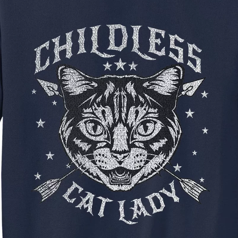 Childless Cat Lady Cat Ladies For Kamala Harris 2024 Tall Sweatshirt