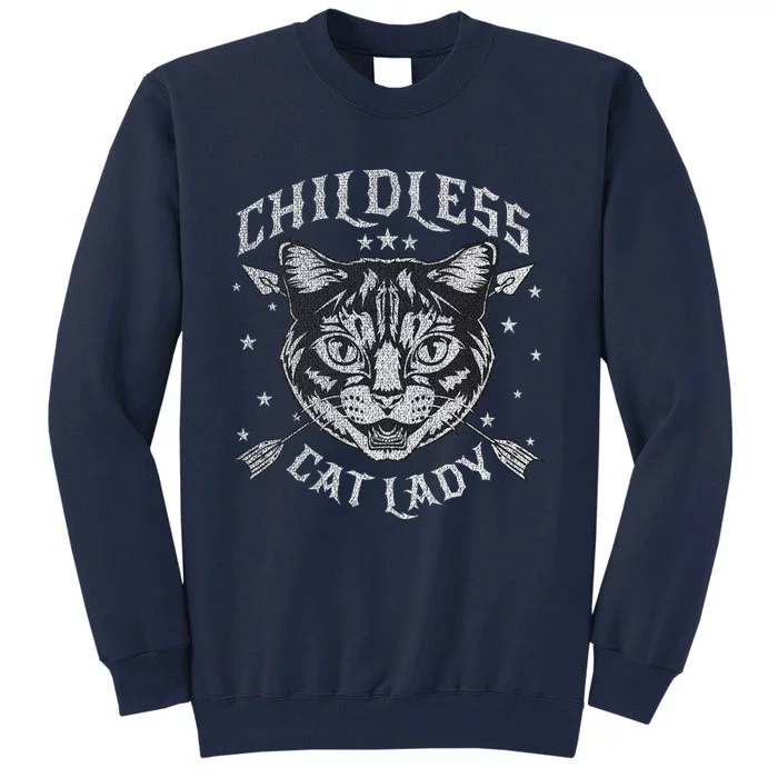 Childless Cat Lady Cat Ladies For Kamala Harris 2024 Tall Sweatshirt