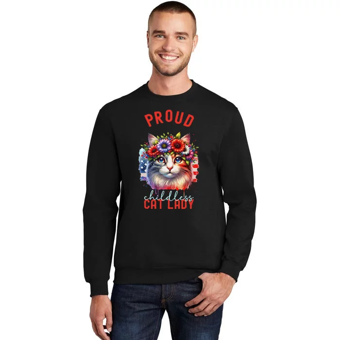 Childless Cat Ladies Election Day American Flag Cat Ladies Sweatshirt