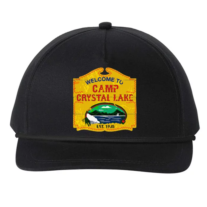 Camp Crystal Lake Halloween Funny Camping Graphic Snapback Five-Panel Rope Hat