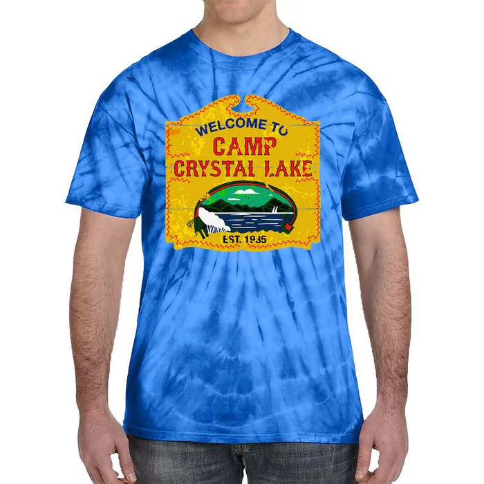 Camp Crystal Lake Halloween Funny Camping Graphic Tie-Dye T-Shirt