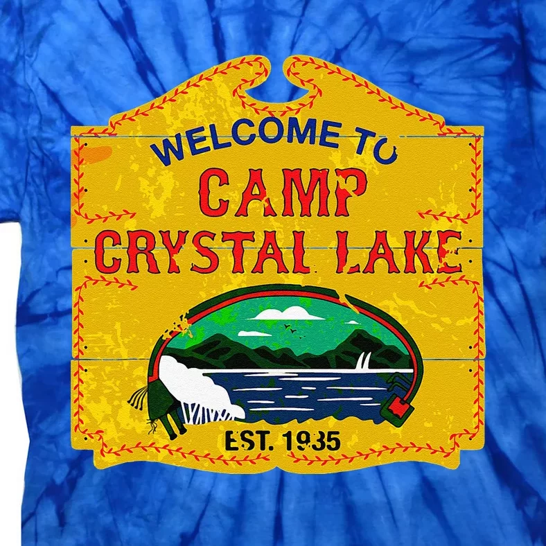 Camp Crystal Lake Halloween Funny Camping Graphic Tie-Dye T-Shirt