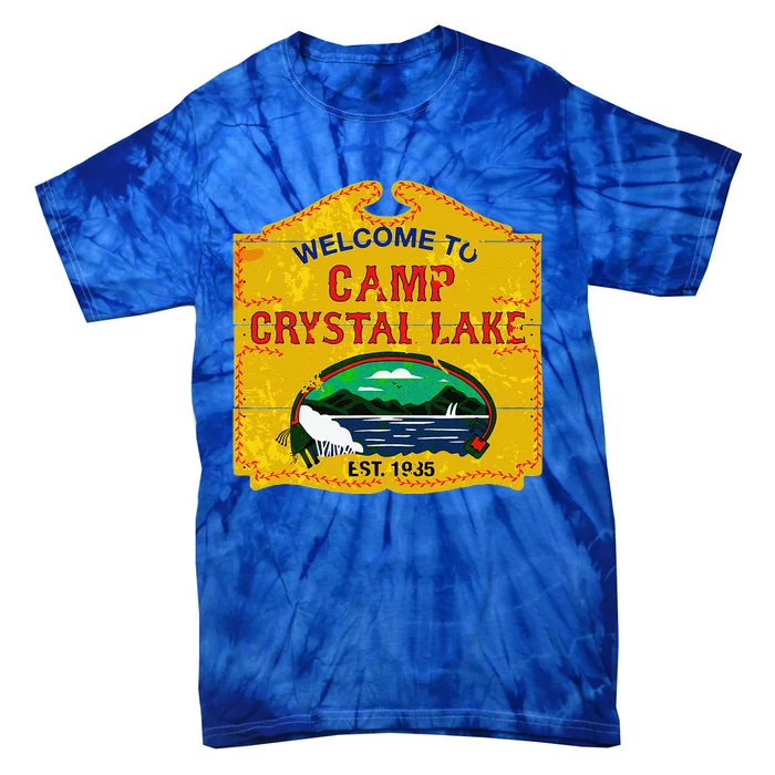 Camp Crystal Lake Halloween Funny Camping Graphic Tie-Dye T-Shirt