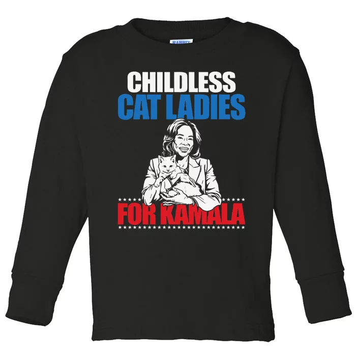 Childless Cat Ladies For Kamala Toddler Long Sleeve Shirt