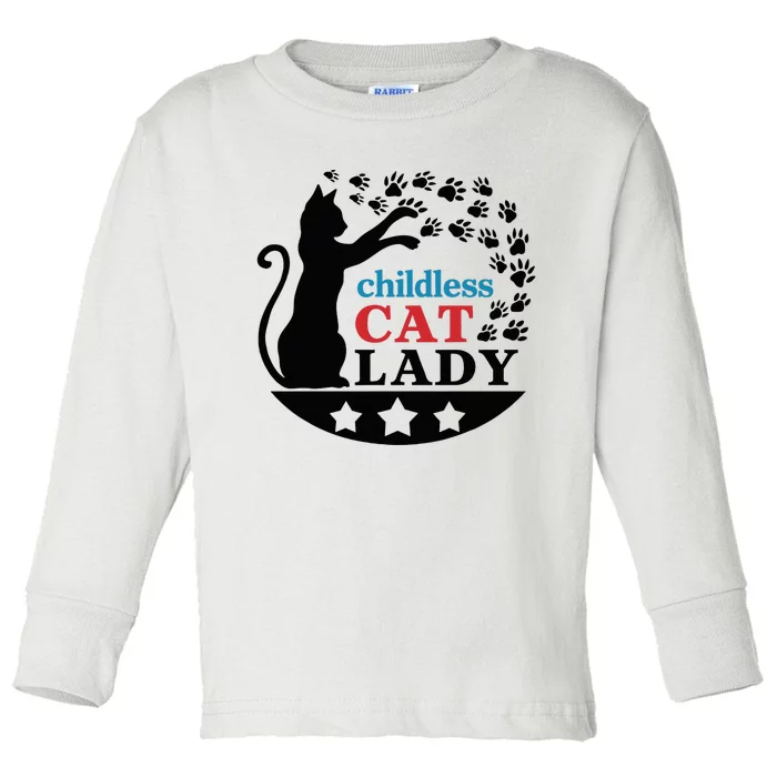 Childless Cat Lady Vote Vintage Childless Cat Ladies Toddler Long Sleeve Shirt